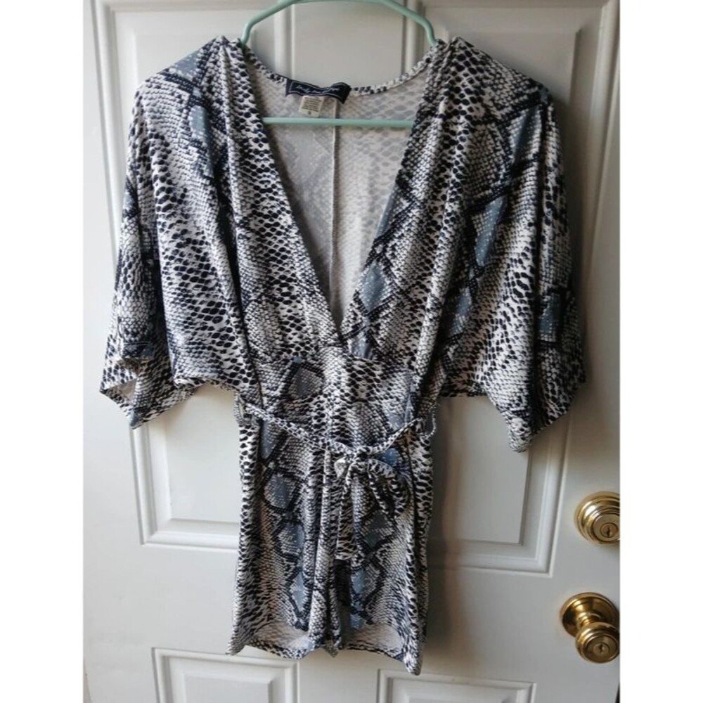Snake-Print Wrap Small Romper